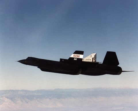 SR-71 flies the LASRE experiment by NASA, 1997, framed print