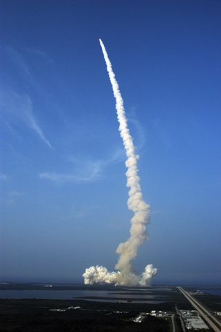 Endeavour leaps free of the pad by NASA, 2007, framed print