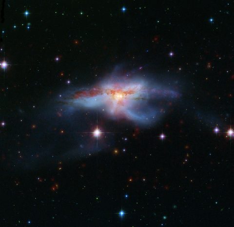 Colliding galaxies NGC 6240 by NASA, 2009, framed print
