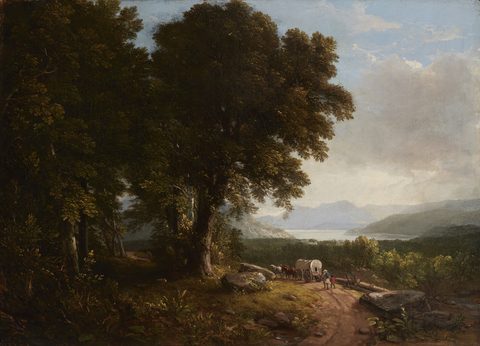 Landscape with Covered Wagon by Asher B. Durand, 1847, framed print