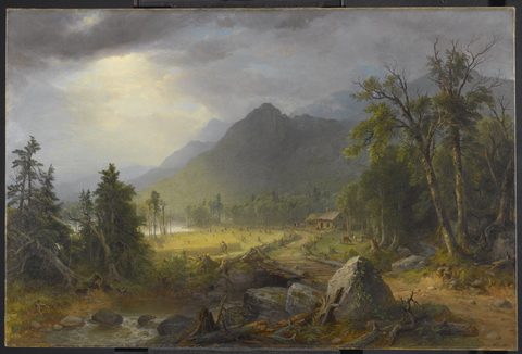 The First Harvest in the Wilderness by Asher B. Durand, 1855, framed print