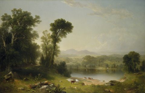 Pastoral Landscape by Asher Brown Durand, 1861, framed print