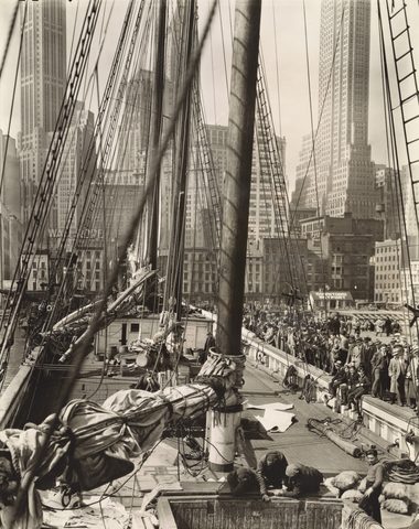 Theoline, Pier 11, East River by Berenice Abbott, 1936, framed print