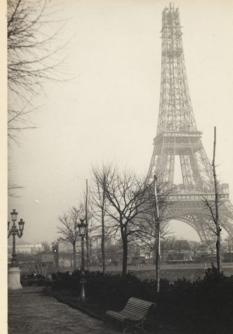 Eiffel Tower Rising, from the Île aux Cygnes by Hippolyte Blancard, 1887–1889, framed print