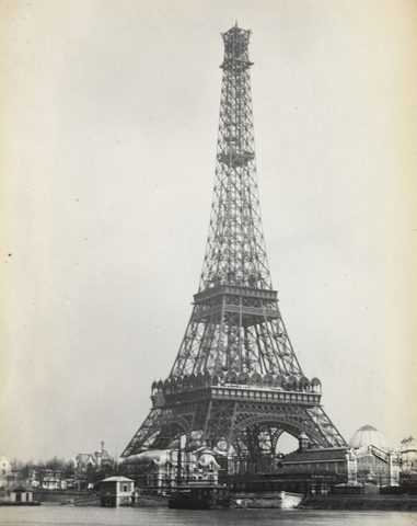 Eiffel Tower Nearing the Top by Hippolyte Blancard, 1887–1889, framed print