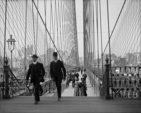 Brooklyn Bridge by Detroit Publishing Co., 1910, framed print