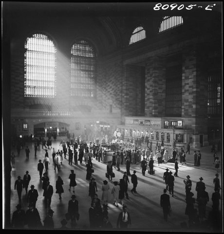 Sunlight in Grand Central Terminal by John Collier Jr., 1941, framed print