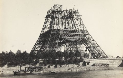 Eiffel Tower in Scaffolding, 1888, framed print