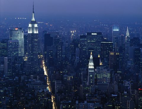Empire State at night by Carol M. Highsmith, framed print
