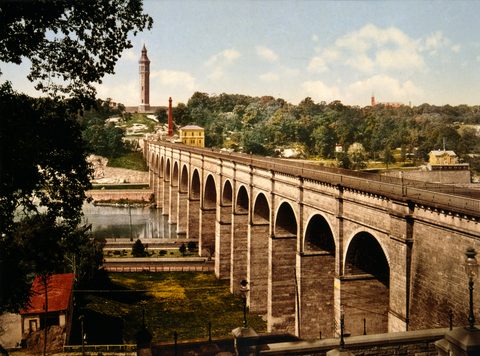 High Bridge, New York City, 1900, framed print