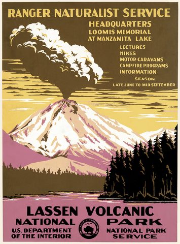 Lassen Volcanic National Park by WPA / NPS, c. 1938, framed print