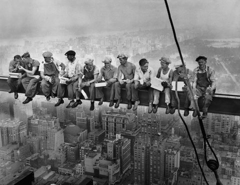 Lunch atop a Skyscraper by Charles C. Ebbets, 1932, framed print