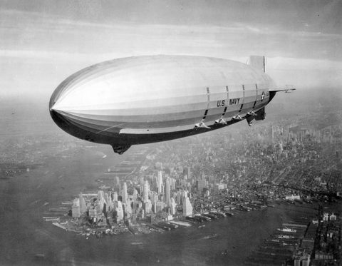 USS Macon over Manhattan by U.S. Navy, 1933, framed print