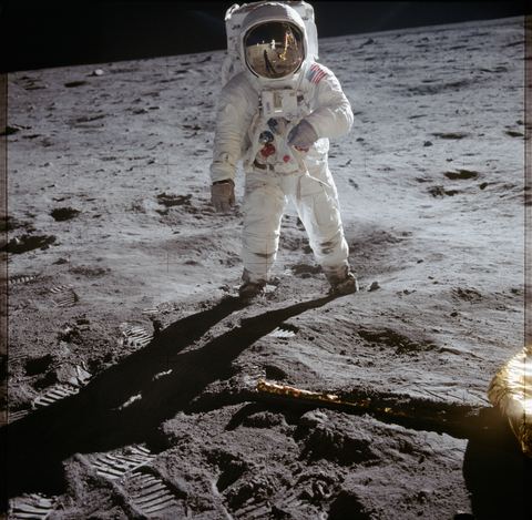 Aldrin at the Lunar Module by NASA / Neil Armstrong, framed print