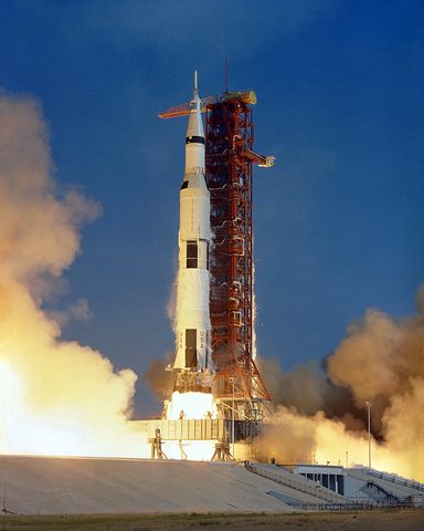 Apollo 11 Saturn V launch by NASA, 1969, framed print