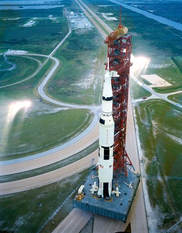 Apollo 12 Saturn V on the crawlerway by NASA, 1969, framed print