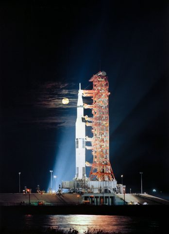 Apollo 17 Saturn V rollout to the pad by NASA, framed print