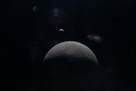 Crescent Earth Over Lunar Horizon by NASA / Artemis II crew, 2026, framed print