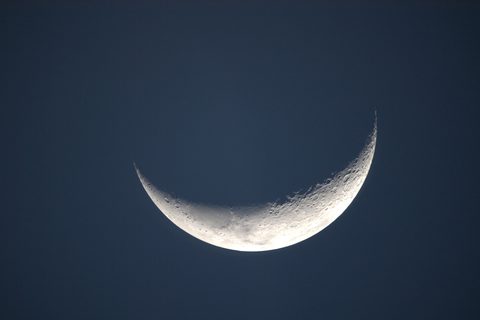Crescent Moon Ahead of Flyby
