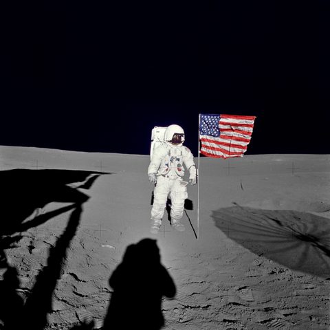 Mitchell at Fra Mauro by NASA / Alan Shepard, 1971, framed print