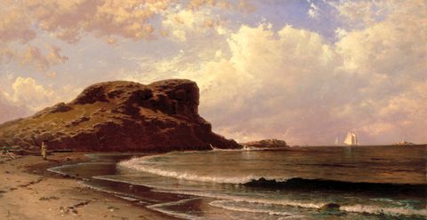 Castle Rock, Nahant, Massachusetts by Alfred Thompson Bricher, framed print