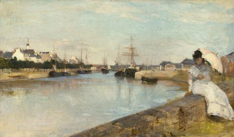 The Harbor at Lorient by Berthe Morisot, 1869, framed print