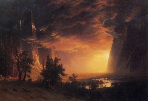 Sunset in the Yosemite Valley by Albert Bierstadt, 1868, framed print