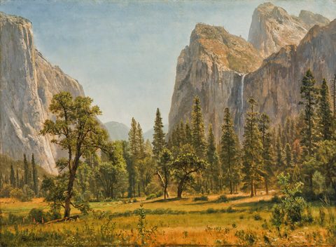 Bridal Veil Falls, Yosemite Valley, California by Albert Bierstadt, 1871–73, framed print