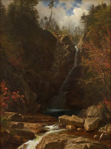 Glen Ellis Falls by Albert Bierstadt, 1869, framed print