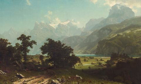 Lake Lucerne by Albert Bierstadt, 1858, framed print