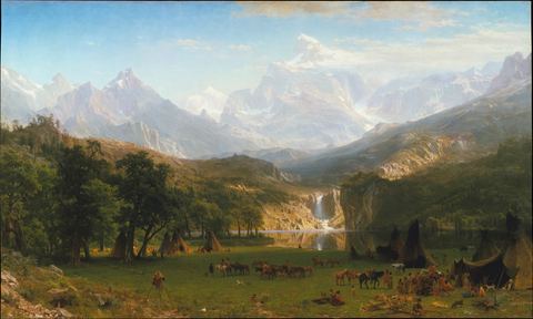 The Rocky Mountains, Lander's Peak by Albert Bierstadt, 1863, framed print