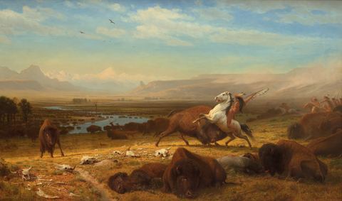 The Last of the Buffalo by Albert Bierstadt, 1888, framed print