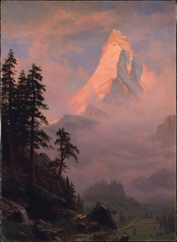Sunrise on the Matterhorn by Albert Bierstadt, after 1875, framed print