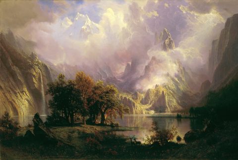 Rocky Mountain Landscape by Albert Bierstadt, 1870, framed print