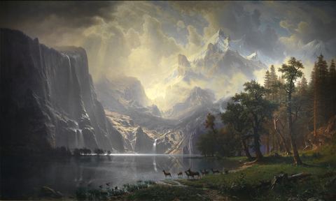 Among the Sierra Nevada, California by Albert Bierstadt, 1868, framed print