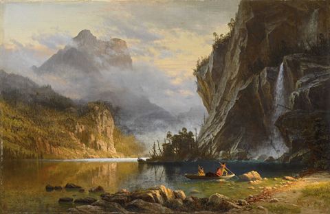 Indians Spear Fishing by Albert Bierstadt, 1862, framed print