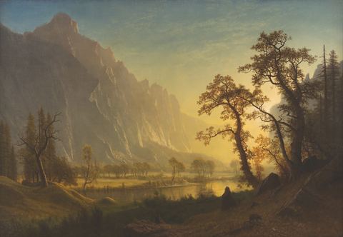 Sunrise, Yosemite Valley by Albert Bierstadt, c. 1870, framed print
