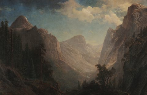 View in the Yosemite Valley by Albert Bierstadt, 1865, framed print