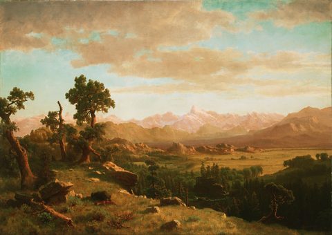Wind River Country by Albert Bierstadt, 1860, framed print