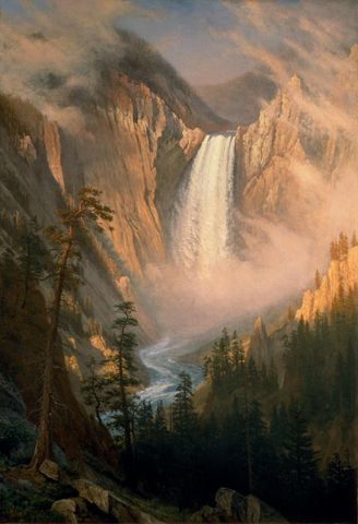 Yellowstone Falls by Albert Bierstadt, 1881, framed print