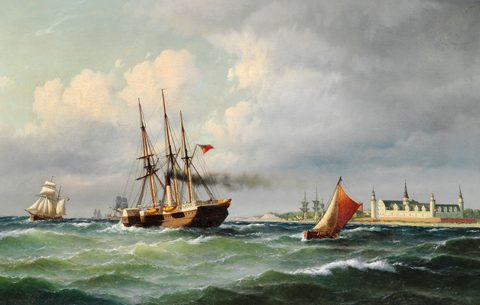 Kronborg Castle with Shipping