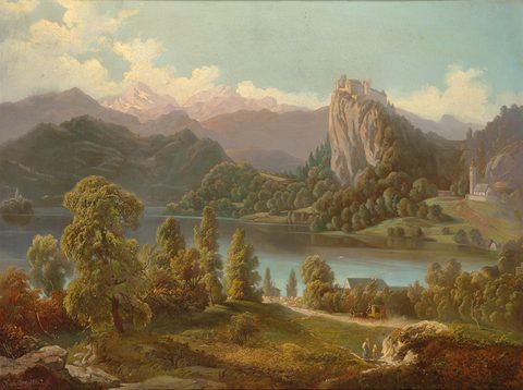 View of the Castle and Island on Lake Bled