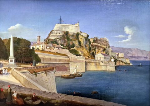 The Fortress at Corfu by Francesco Pige, 1849, framed print