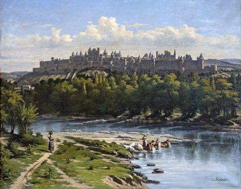 The Walled City of Carcassonne from the Aude