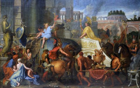 Entry of Alexander into Babylon by Charles Le Brun, 1665, framed print