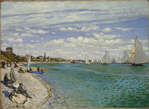 Regatta at Sainte-Adresse by Claude Monet, 1867, framed print