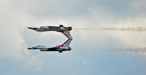 Thunderbirds mirror by USAF / Brandon Shapiro, framed print