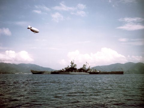 USS Missouri at anchor, 1944 by U.S. Navy, 1944, framed print