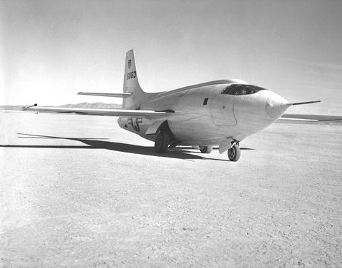 X-1 on Rogers Dry Lake by NACA, framed print
