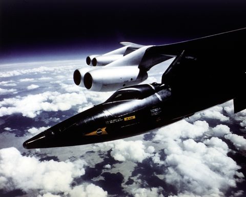 X-15 under the B-52 by NASA, framed print
